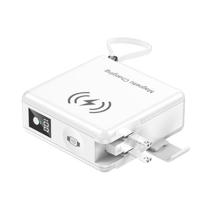 超級萬能器【六合一快充行動電源】（附贈2條掛繩充電線）22.5W 15000mAh大電量行動電源＋15W磁吸無線充電＋手錶充電器＋手機支架多孔快充頭