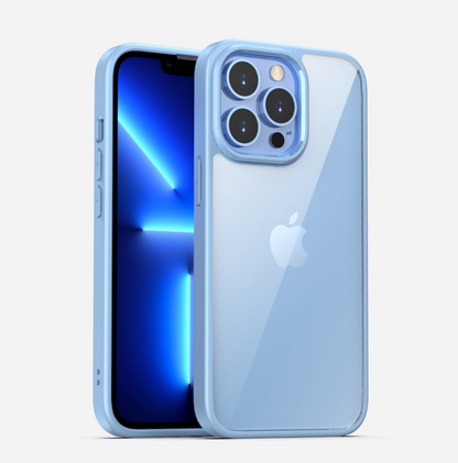 iPhone高透多彩防摔殼 【磨砂軟邊TPU＋高透亮PC背板一體成型】