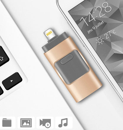 【多功能OTG四合一USB3.0高速隨身碟】、手機專用OTG碟，大容量傳輸存取超方便，有了它 手機擴大容量超easy