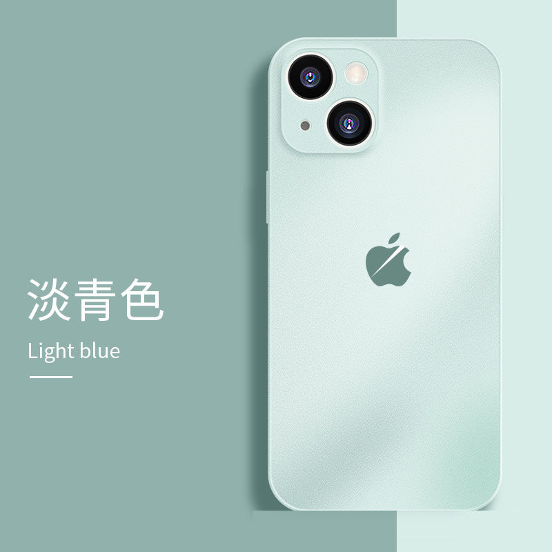 iPhone【原感殼】防摔殼～與IPhone原機相同玻璃顏色、質感，鏡頭全包覆， 磨砂玻璃TPU軟邊雙材質