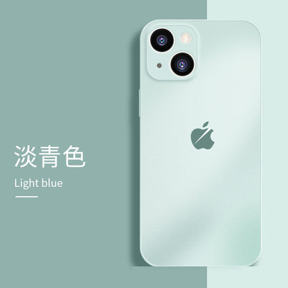 iPhone【原感殼】防摔殼～與IPhone原機相同玻璃顏色、質感，鏡頭全包覆， 磨砂玻璃TPU軟邊雙材質