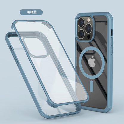 【360全包覆前後玻璃防摔殼】上下包覆，magsafe磁吸圈，/適用於 iPhone 14系列