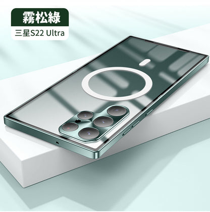 鋼盾 三星S25系列S24S23系列S22系列S21系列 【金屬邊框磨砂殼】4K鏡頭全包＋鋁合金邊框＋磨砂防髒背板 配置magsafe磁吸圈 S23/S23ultra/S23+/S22ultra/S22/S22+/S21/S21ultra/S21+