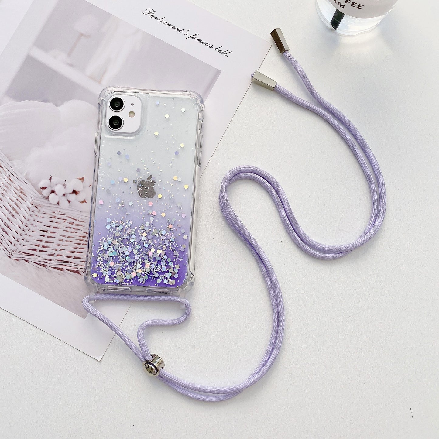 『超美推薦』透明漸層亮片掛鉤手機殼 iPhone 14系列/13系列 / 12系列 / 11系列