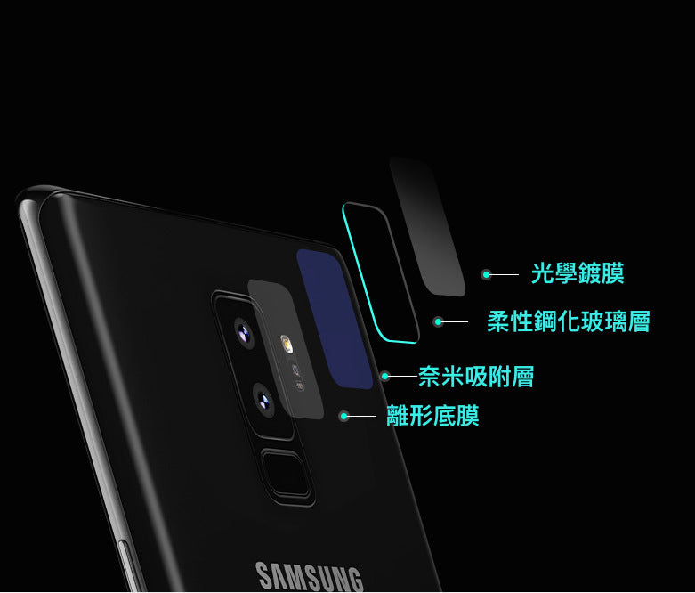【VP吸血鬼】 S9/S9+ 透明鏡頭玻璃保護貼（0.2mm軟性玻璃）一組2張