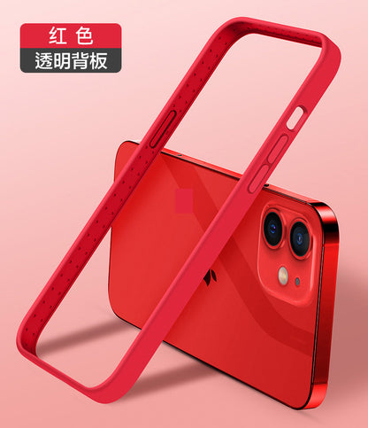 iPhone12系列 LEVEL S【極致防摔雙用盾】液態矽膠防摔雙用殼～防摔邊框＋透明背版