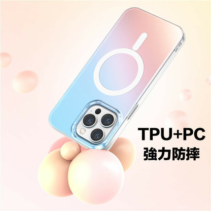 【磁吸防摔變色殼】超美雷射殼體，顏色可以隨角度、光線變換不同顏色 適用於 iPhone 16系列15系列14系列13系列12系列11系列