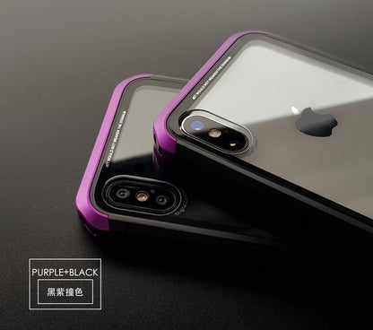 二代鋼盾【超值優惠組合】iPhone X / Xs【鋁合金鋼化玻璃防摔殼】免螺絲雙材質 截斷金屬 訊號無阻