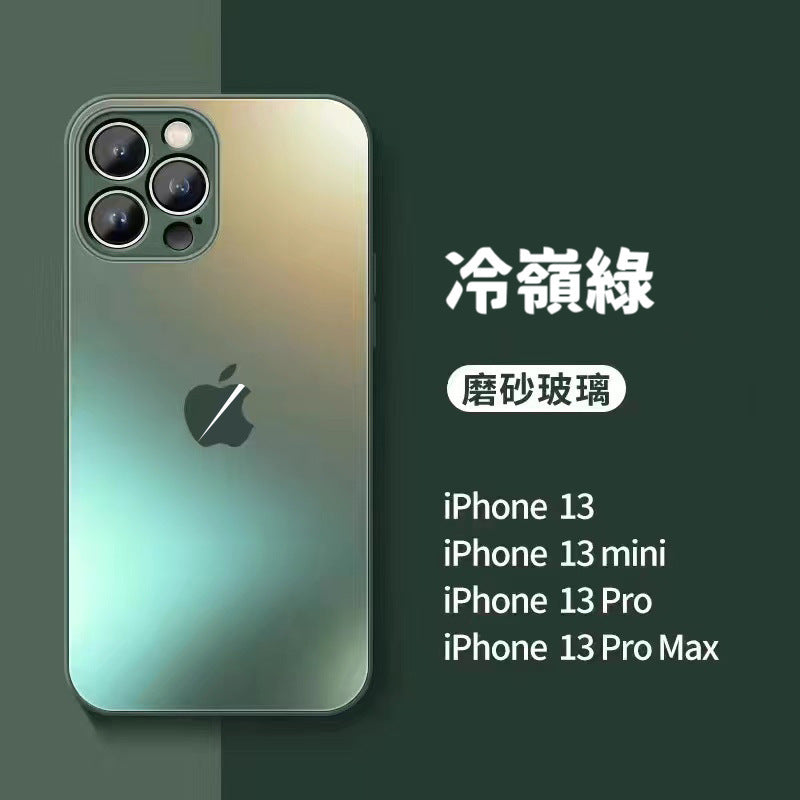 iPhone14系列【原感殼】防摔殼～與IPhone原機相同玻璃顏色、質感，鏡頭全包覆， 磨砂玻璃TPU軟邊雙材質