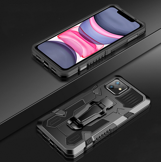 iPhone 金鎧甲支架防摔殼 【多功能強效防摔】支架、背夾、磁力吸附