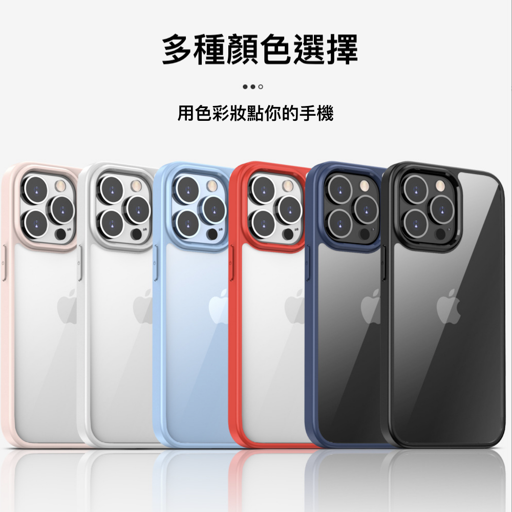 iPhone高透多彩防摔殼 【磨砂軟邊TPU＋高透亮PC背板一體成型】