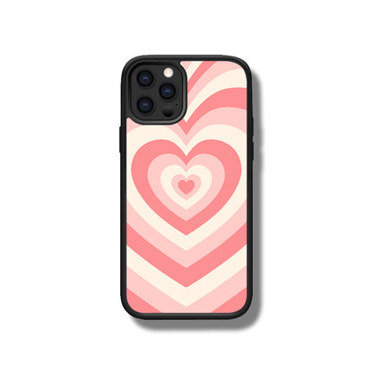 iPhone系列【粉紅愛心】塗鴉彩繪系列防摔殼，黑邊TPU+鋁片二合一殼體 防摔、防塵、防刮花