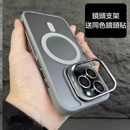 T-PLUS磨砂鏡頭支架防摔殼【送同色金屬鏡頭貼】  適用於 iPhone 16系列15系列14系列13系列12系列
