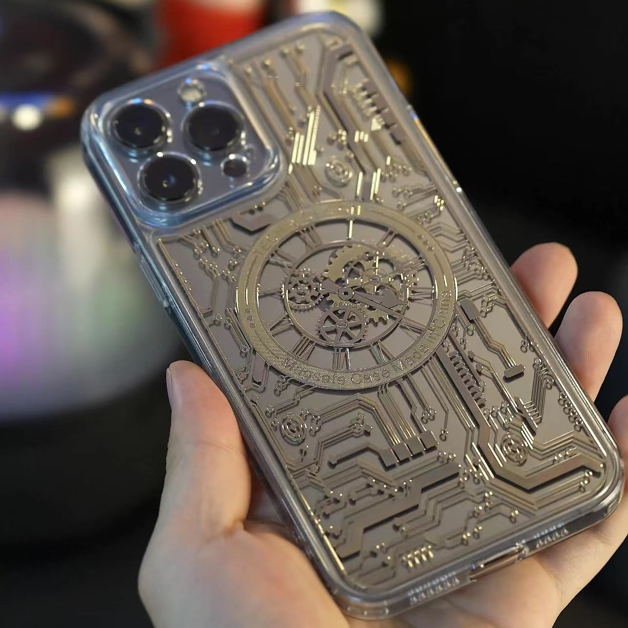 【塞博龐克風格】機械齒輪magsafe磁吸保護殼  金色/銀色/ 紫色 iPhone14系列/13系列/12系列