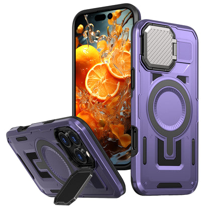 【金屬鏡頭翻蓋支架 軍規防摔殼】 金屬鏡頭 全面保護  適用於 iPhone17系列16系列15系列14系列13系列12系列