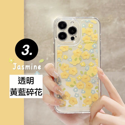 iPhone系列【太空彩繪透明殼】花卉系列～晶瓷防摔殼體，精緻彩繪共9款
