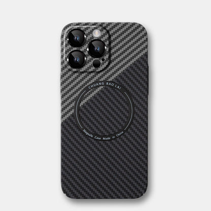 【碳纖紋撞色磁吸殼】極致輕薄防摔殼 4K鏡頭全包，金屬防塵網/適用於 iPhone 15系列14系列/13系列/12系列