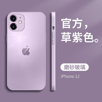 iPhone14系列【原感殼】防摔殼～與IPhone原機相同玻璃顏色、質感，鏡頭全包覆， 磨砂玻璃TPU軟邊雙材質