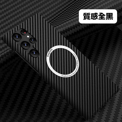 【碳纖紋撞色磁吸殼】三星S24系列S23系列S22系列 極致輕薄防摔殼