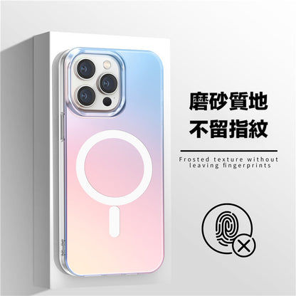 【磁吸防摔變色殼】超美雷射殼體，顏色可以隨角度、光線變換不同顏色 適用於 iPhone 16系列15系列14系列13系列12系列11系列