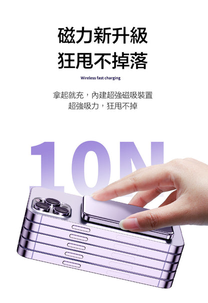 金屬超薄22.5W超級快充【20000/10000mAh磁吸無線行動電源】PD22.5W快充行動電源＋15W無線充電-支援QI無線、PD、ＱＣ等多種快充協議
