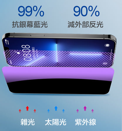 【終身保固換新】抗藍光＋防窺滿版玻璃貼 iPhone 17系列16系列 15系列14系列13系列12系列 11系列