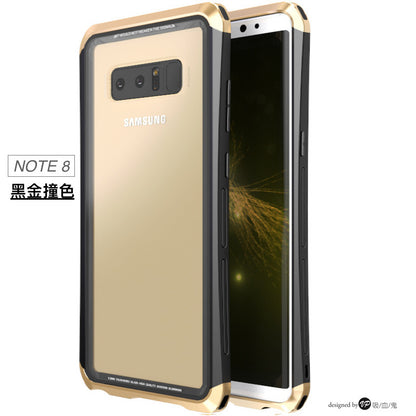 二代鋼盾 note9 / note8 【鋁合金鋼化玻璃防摔殼】免螺絲雙材質 截斷金屬 訊號無阻