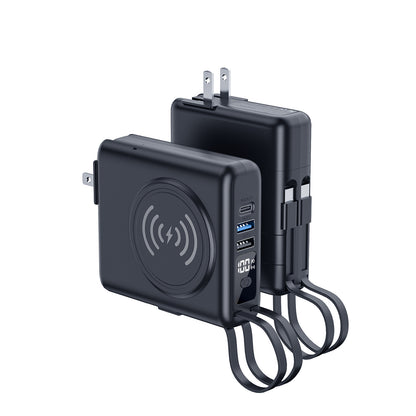 K08無敵萬能器【十合一插頭可分快充行動電源】（附2條充電線）22.5W 10000mAh大電量行動電源＋15W磁吸無線充電＋手錶充電器＋手機支架多孔快充頭