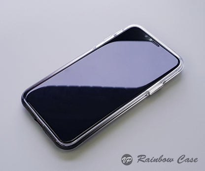 iPhone X / Xs超值組合【漸層彩虹殼 Rainbow case】 雙層透明/防摔TPU+PC材質（內含：彩虹殼x1 ＋ 3D康寧滿版玻璃貼＋馬卡龍鏡頭保護套）