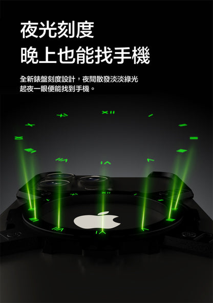 iPhone【X龐克機械齒輪框】 Magsafe磁吸360度旋轉金屬+鋁合金邊框