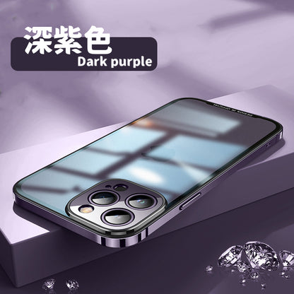 iPhone14系列13系列12系列 【不銹鋼磨砂玻璃殼】不銹鋼硬派邊框＋磨砂防髒背板 配置magsafe磁吸圈