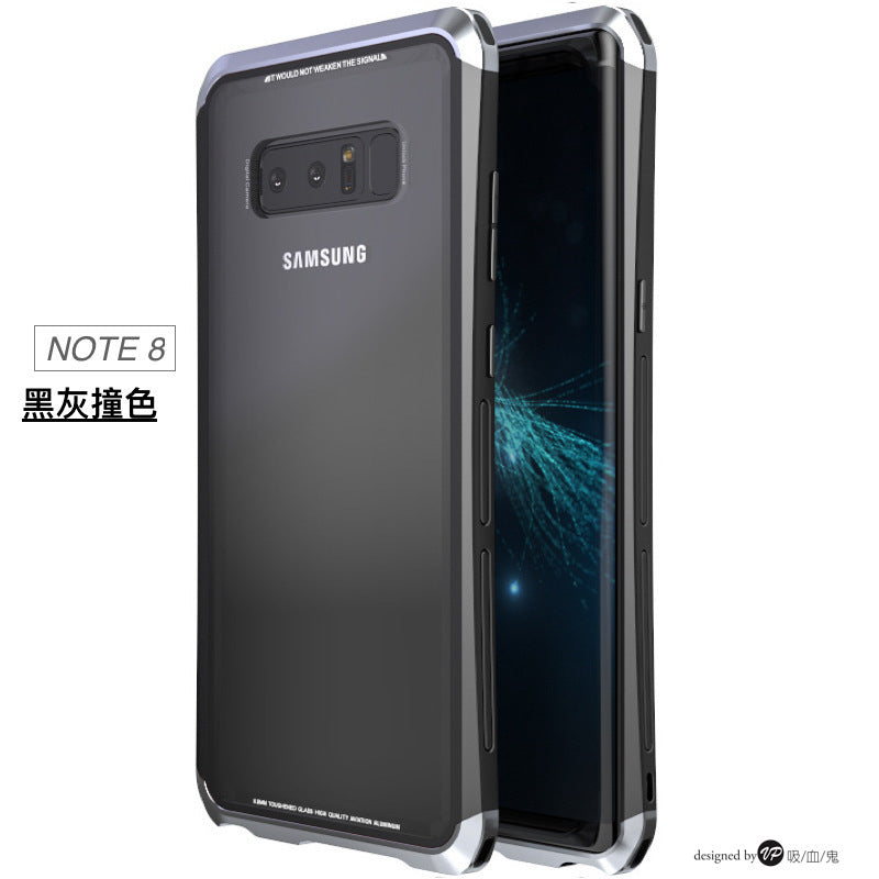 二代鋼盾 note9 / note8 【鋁合金鋼化玻璃防摔殼】免螺絲雙材質 截斷金屬 訊號無阻